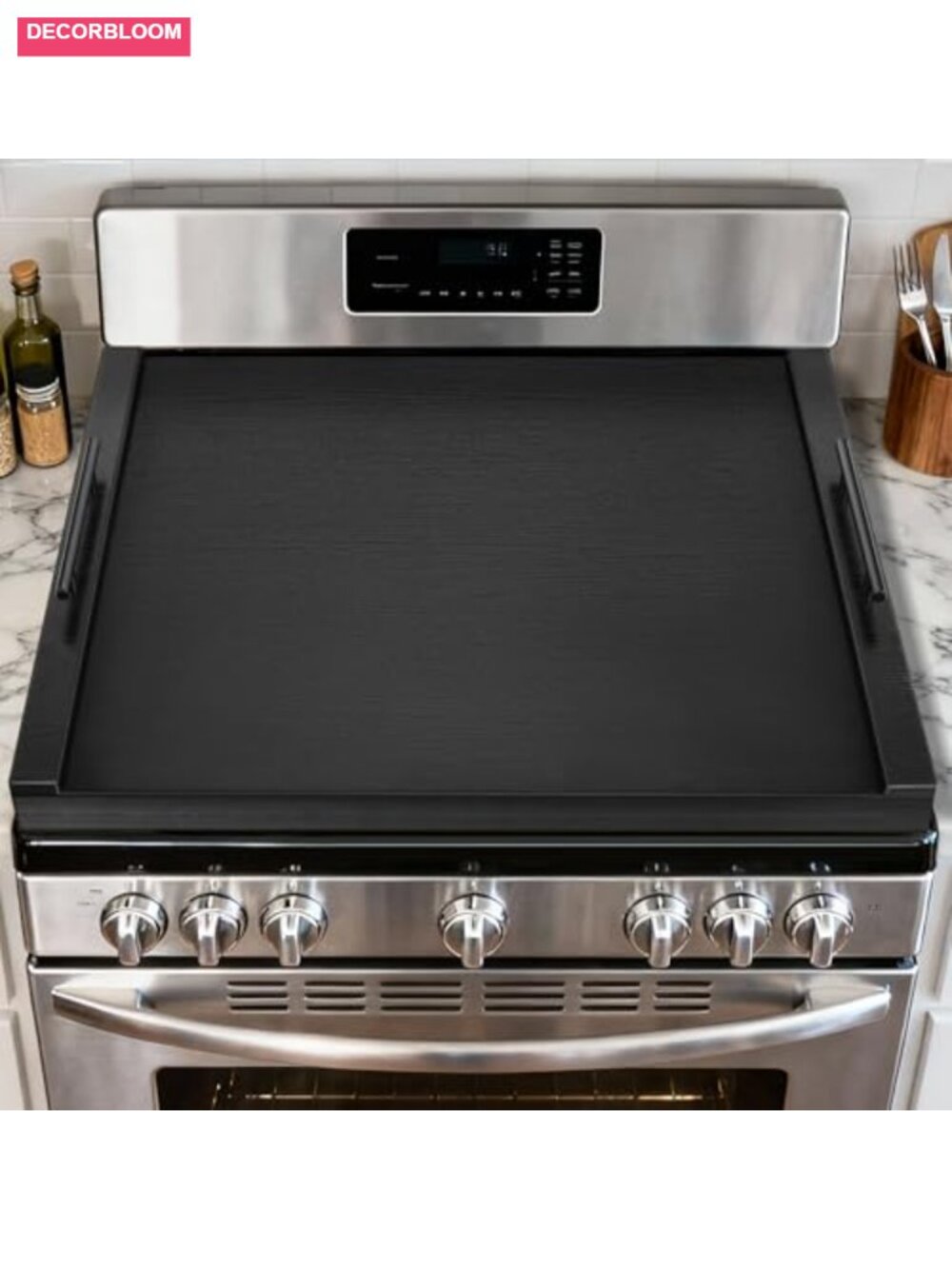 Ultra Thick Wood Stove Cover with Handles, Extra Counter Space, Farmhouse
